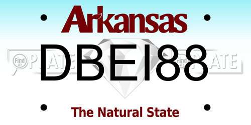 DBEI88 Arkansas License Plate