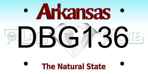 DBG136 Arkansas License Plate