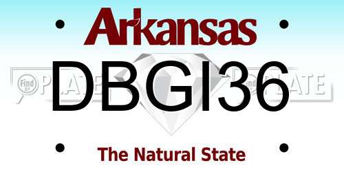 DBGI36 Arkansas License Plate