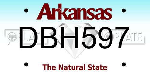 DBH597 Arkansas License Plate