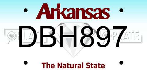 DBH897 Arkansas License Plate