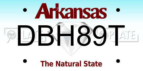 DBH89T Arkansas License Plate