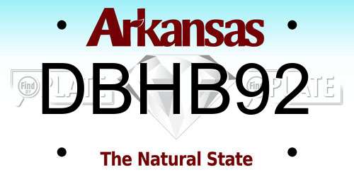 DBHB92 Arkansas License Plate