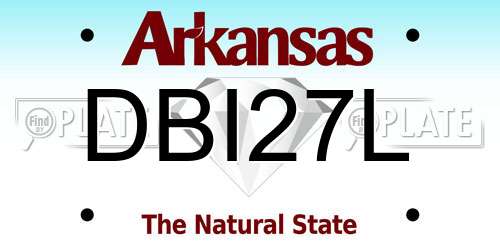 DBI27L Arkansas License Plate
