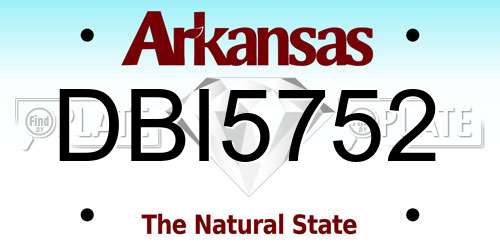 DBI5752 Arkansas License Plate