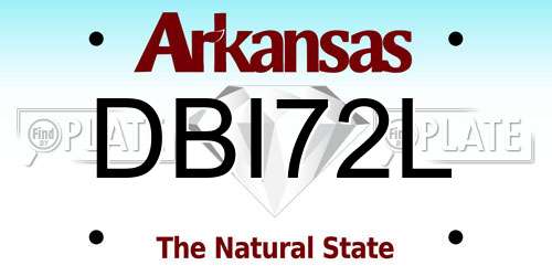 DBI72L Arkansas License Plate