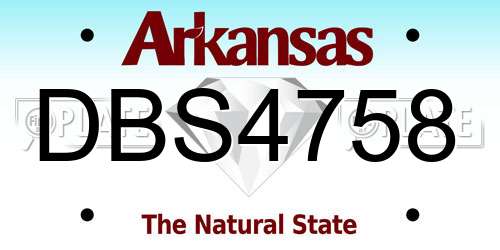 DBS4758 Arkansas License Plate