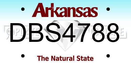 DBS4788 Arkansas License Plate