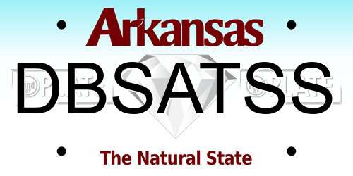 DBSATSS Arkansas License Plate