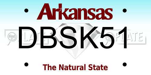 DBSK51 Arkansas License Plate