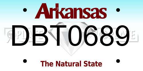DBT0689 Arkansas License Plate