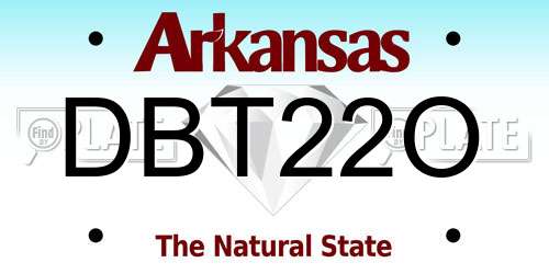 DBT22O Arkansas License Plate
