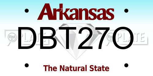 DBT27O Arkansas License Plate