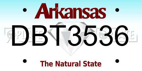 DBT3536 Arkansas License Plate