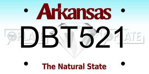 DBT521 Arkansas License Plate