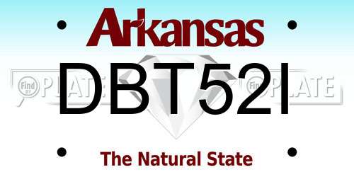 DBT52I Arkansas License Plate