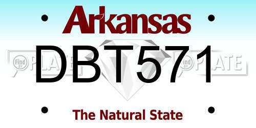 DBT571 Arkansas License Plate