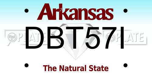 DBT57I Arkansas License Plate