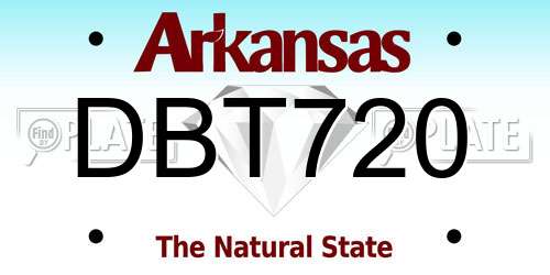 DBT720 Arkansas License Plate