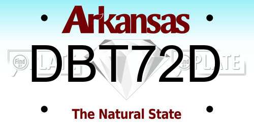 DBT72D Arkansas License Plate