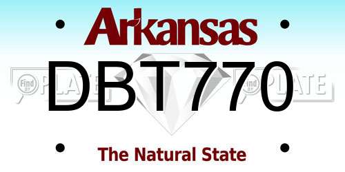 DBT770 Arkansas License Plate