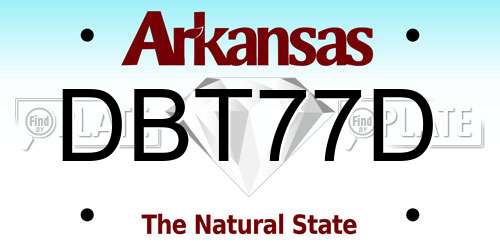 DBT77D Arkansas License Plate