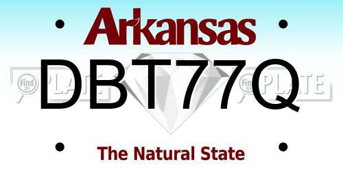 DBT77Q Arkansas License Plate