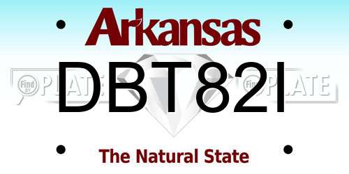 DBT82I Arkansas License Plate