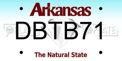 DBTB71 Arkansas License Plate