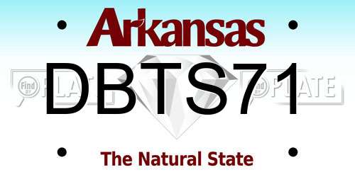DBTS71 Arkansas License Plate