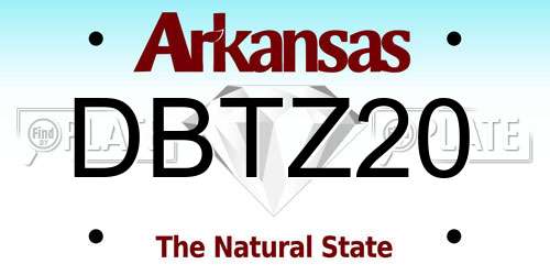 DBTZ20 Arkansas License Plate