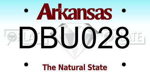 DBU028 Arkansas License Plate
