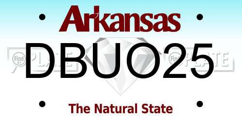 DBUO25 Arkansas License Plate