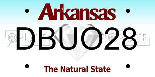DBUO28 Arkansas License Plate