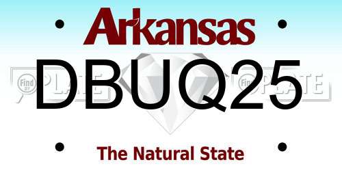 DBUQ25 Arkansas License Plate