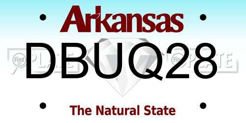DBUQ28 Arkansas License Plate