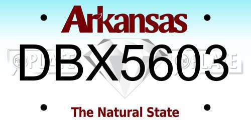 DBX5603 Arkansas License Plate