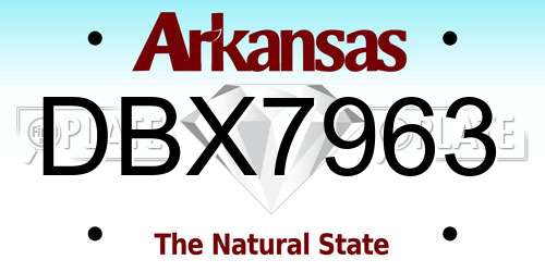 DBX7963 Arkansas License Plate