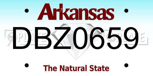 DBZ0659 Arkansas License Plate