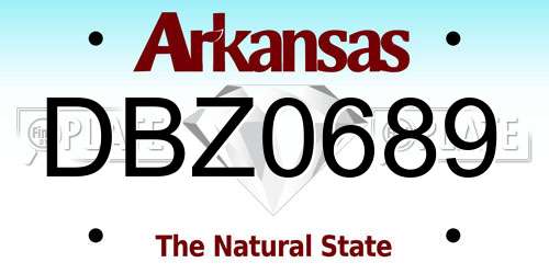 DBZ0689 Arkansas License Plate