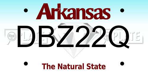 DBZ22Q Arkansas License Plate