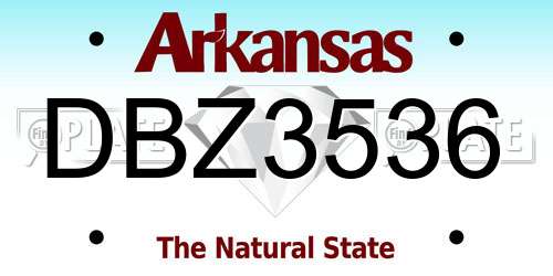 DBZ3536 Arkansas License Plate