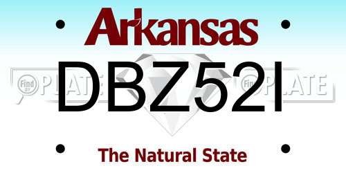 DBZ52I Arkansas License Plate