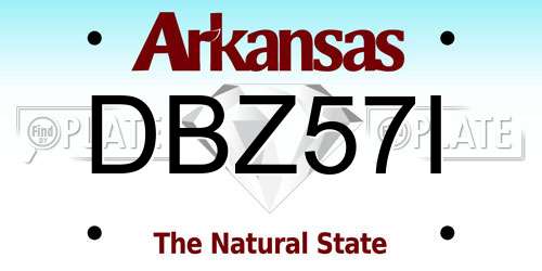 DBZ57I Arkansas License Plate