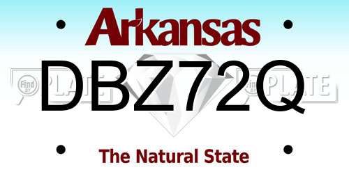 DBZ72Q Arkansas License Plate