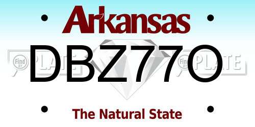 DBZ77O Arkansas License Plate