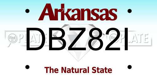 DBZ82I Arkansas License Plate