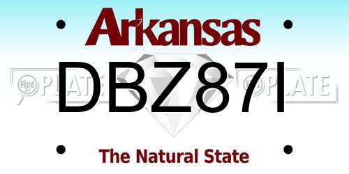 DBZ87I Arkansas License Plate