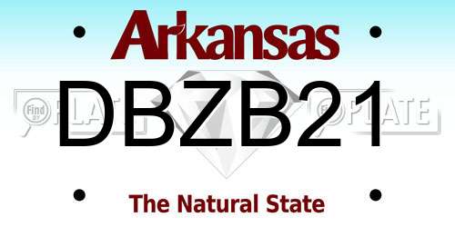 DBZB21 Arkansas License Plate