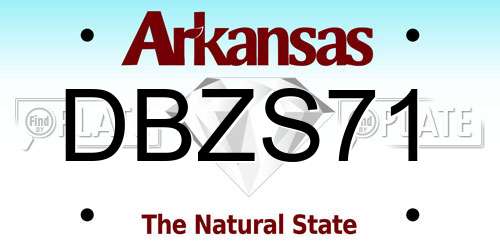 DBZS71 Arkansas License Plate